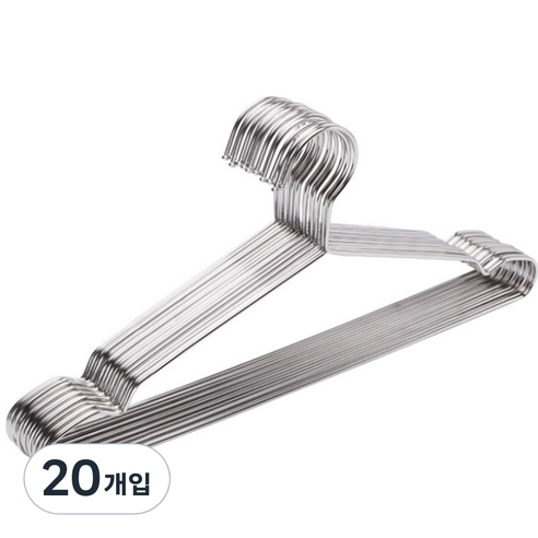 홈데코레 튼튼한 스텐 논슬립 옷걸이 남성/외투용 45cm, 20개