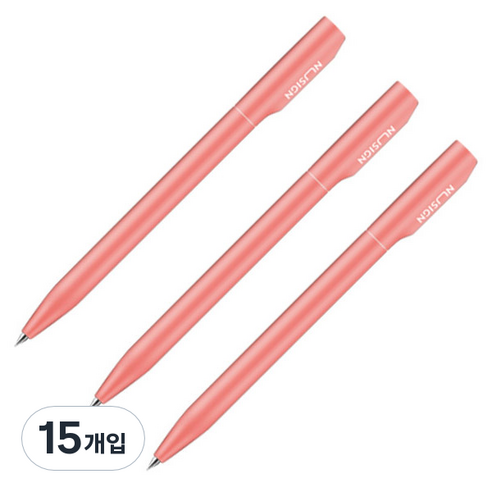 누사인 ABS 트위스트 볼펜 0.5mm NS552, 로즈핑크, 15개입