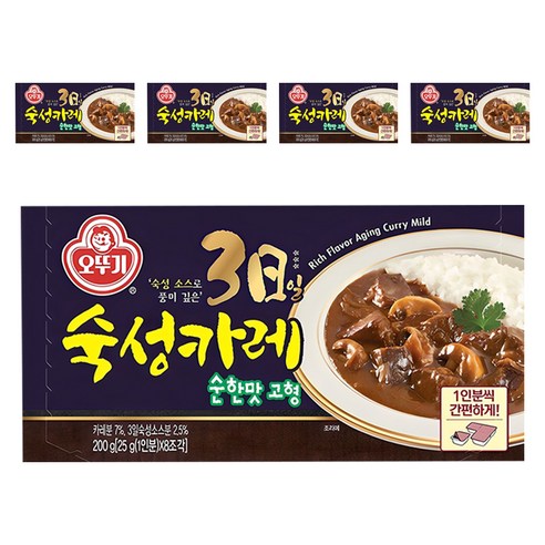 오뚜기 3일 숙성카레 순한맛 고형, 200g, 5개