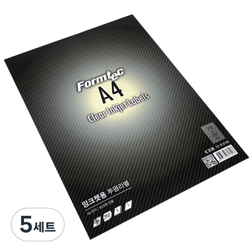 폼텍 전산 잉크젯 투명 라벨지 IC-3130, 1칸, 25개