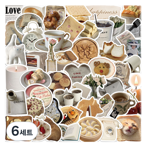 특별한상점 캐리어 노트북 여행 방수 스티커 세트 TT082-50PCS, 브레드, 6세트