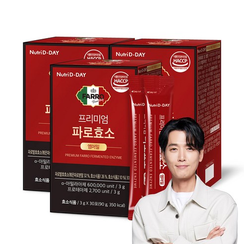 뉴트리디데이 프리미엄 엠머밀 파로효소 30p, 90g, 3개