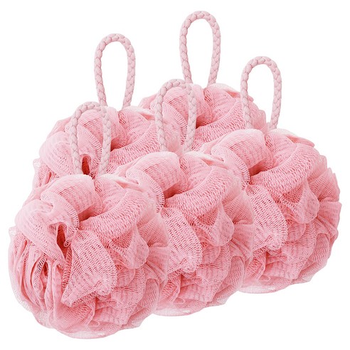 페르노엘 촘촘하고 부드러운 걸이형 버블 샤워볼 세트, 핑크, 5개입, 1개