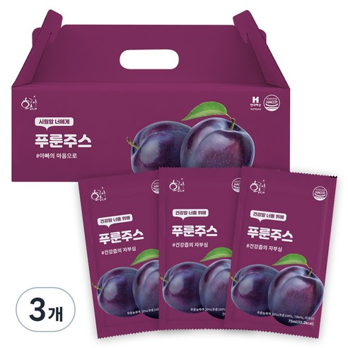 황금이네 푸룬주스 30포, 2.1L, 3개