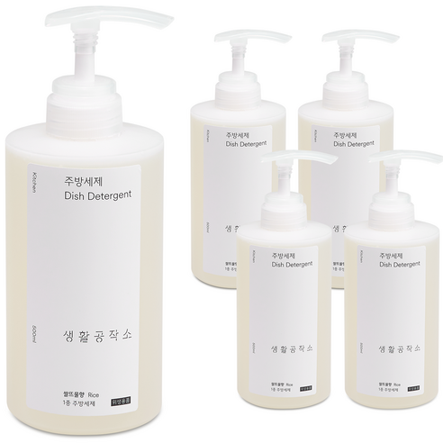 생활공작소 쌀뜨물 주방세제, 500ml, 5개