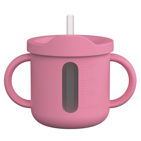 주니 실리콘 멀티컵 220ml, 핑크, 1개
