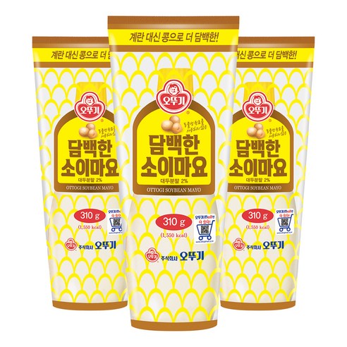 오뚜기 담백한 소이 마요네즈, 310g, 3개