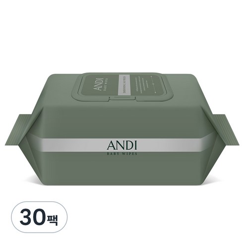 안디 시그니처 저자극 대용량 아기물티슈 캡형, 50g, 102매, 30개
