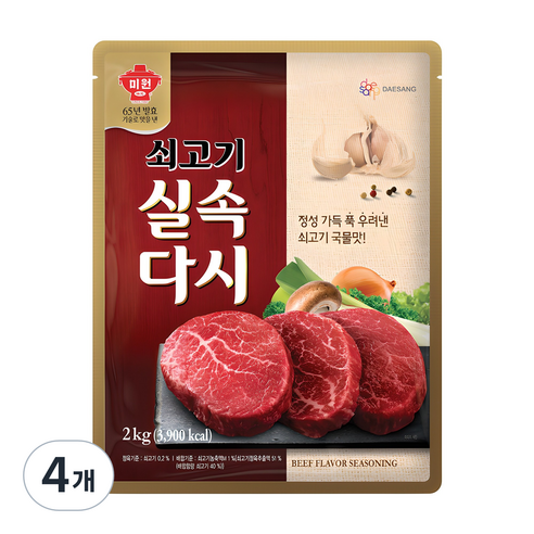 미원 쇠고기 실속 다시, 2kg, 4개