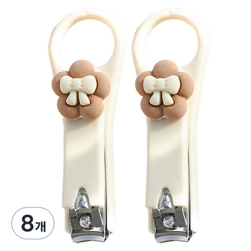 귀여운 미니 손톱깎이 밀크티 작은꽃, 혼합색상, 8개