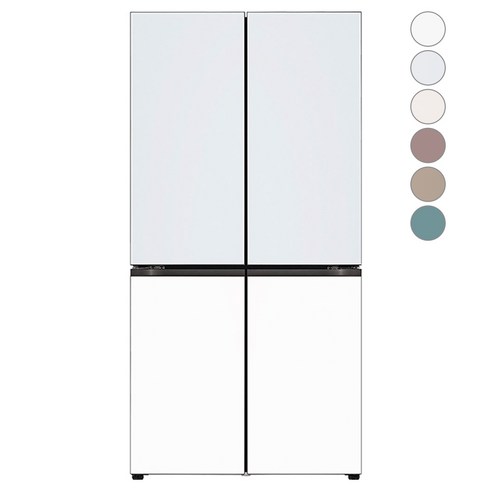[색상선택형] LG전자 디오스 오브제컬렉션 4도어 냉장고 글라스 875L M873AAA031, 글라스 크림스카이(상)+글라스 크림화이트(하), M873GYW031S