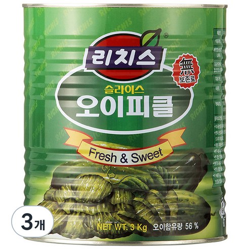 리치스 슬라이스 오이피클, 3개, 3kg