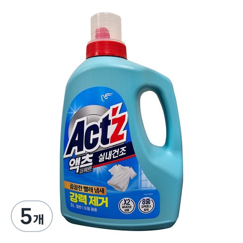 액츠 퍼펙트 실내건조 액상세제 본품, 5개, 3L