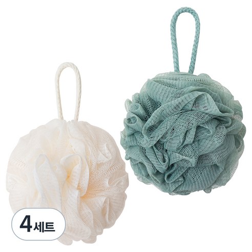 페르노엘 촘촘하고 부드러운 걸이형 버블 샤워볼 세트, 혼합C, 2개입, 4개