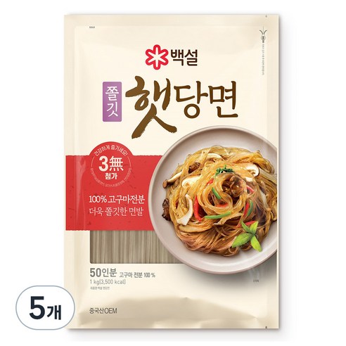 백설 햇당면, 1kg, 5개