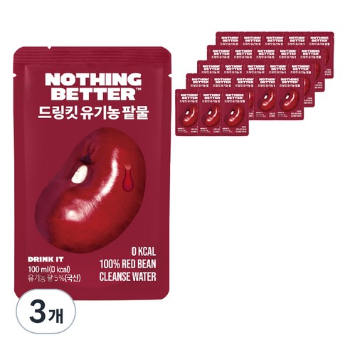 낫띵베럴 드링킷 유기농 팥물, 100ml, 24개입, 3개