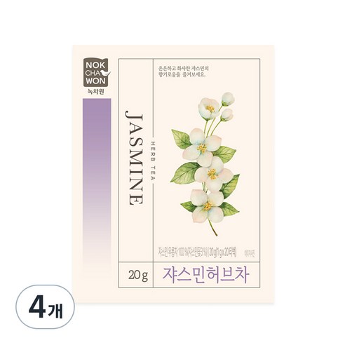 녹차원 쟈스민 허브차, 20개입, 4개, 1g