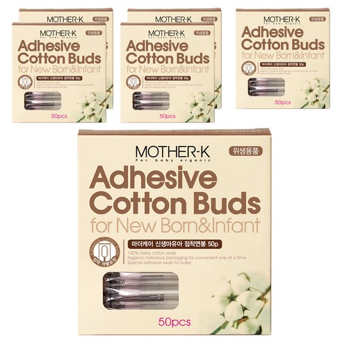 마더케이 네이처 신생아 점착 면봉, 50개입, 6개