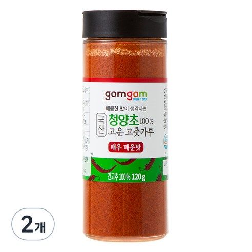국산 청양초100% 고운 고춧가루 매우매운맛 (상온), 120g, 2개