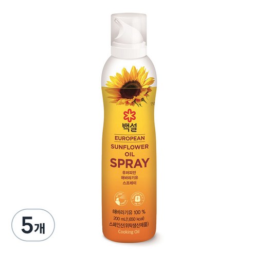 백설 유러피안 해바라기유 스프레이, 5개, 200ml