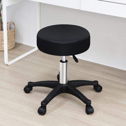 공간에 품격을 더하는 코멧 홈 높이조절 가죽 원형 회전 보조 바퀴 의자