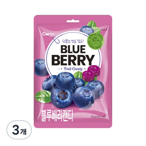 청우 블루베리맛 캔디, 3개, 100g