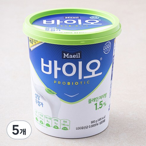 매일 바이오 플레인 저지방, 900g, 5개