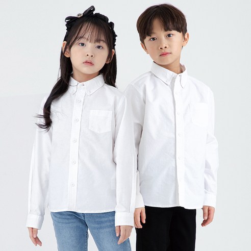 폴햄조끼 추천상품 롤리트리 아동 긴팔 옥스포드 셔츠: 화이트계열의 트렌디한 디자인과 편안한 소재로 아이들을 위한 완벽한 셔츠 소개