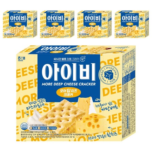 해태제과 아이비 모어딥치즈 크래커, 270g, 5개