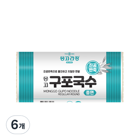 몽고간장 몽고 구포국수 진공 중면, 1.4kg, 6개