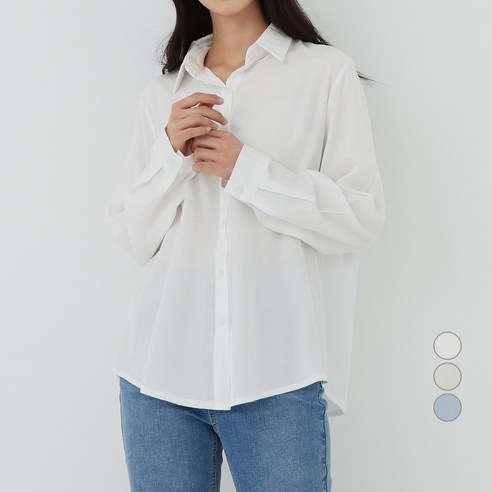 캐럿 여성용 베이직 실키 블라우스