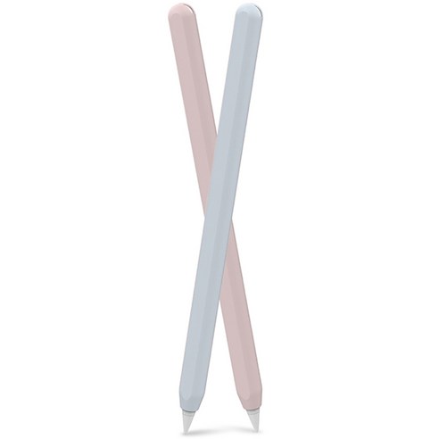 아이노비아 AHASTYLE PZOZ 애플펜슬 2세대 슬림 실리콘 케이스, 핑크 + 라이트 블루, 2개