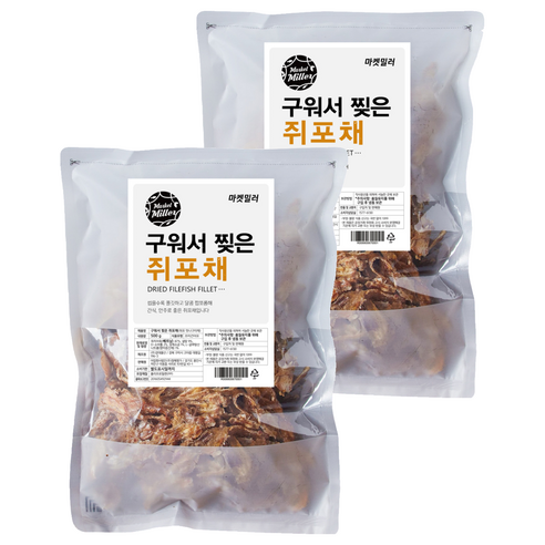 마켓밀러 구워서 찢은 쥐포채, 500g, 2개