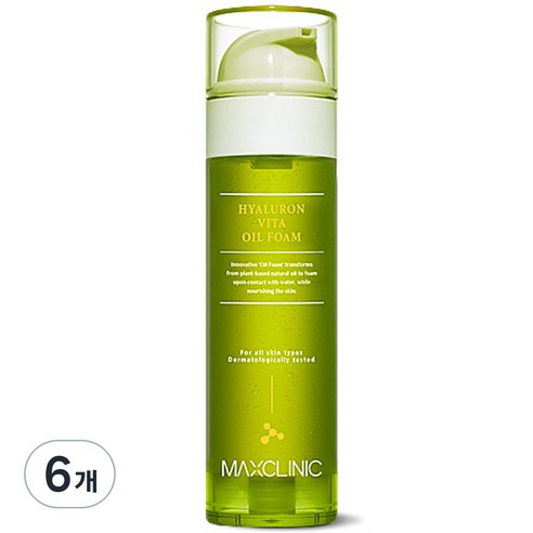 맥스클리닉 히알루론 비타 오일 폼클렌저, 110g, 6개