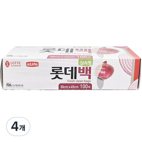 롯데이라이프 실속형 롯데백 30cm x 45cm, 100개입, 4개