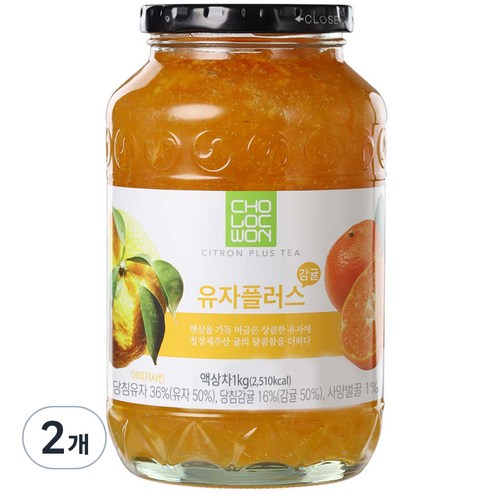 초록원 유자플러스감귤 차, 1kg, 1개입, 2개