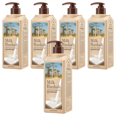 밀크바오밥 퍼퓸 샴푸 화이트머스크향, 500ml, 5개