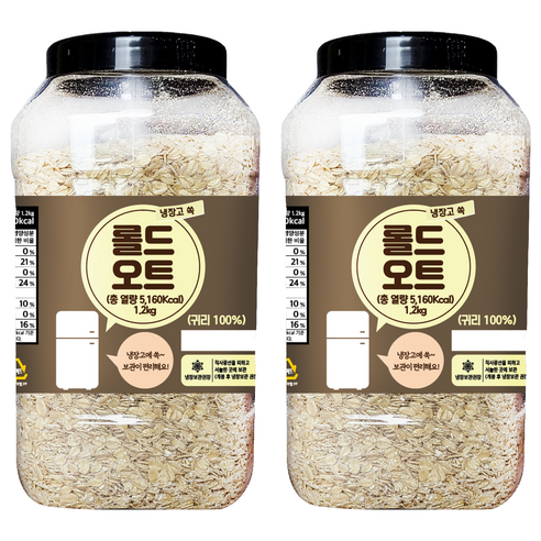 냉장고쏙 롤드 오트, 1.2kg, 2개