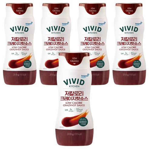 비비드키친 저칼로리 크레이지핫소스, 315g, 5개
