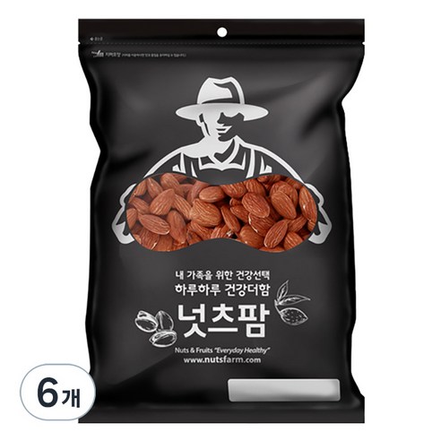 넛츠팜 구운 아몬드, 400g, 6개