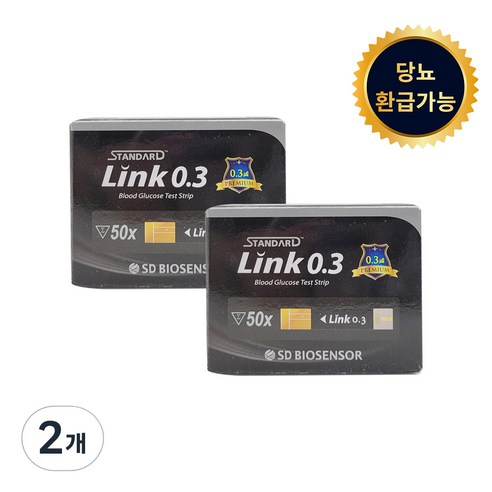 글루코나비 SD바이오센서 스탠다드링크 0.3 혈당시험지 100p, 2개, 50매입