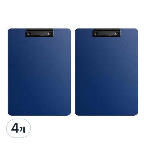 동아피엠에스 세로형 두꺼운 벽걸이 클립보드 31.5 x 22.5 cm, 네이비, 4개
