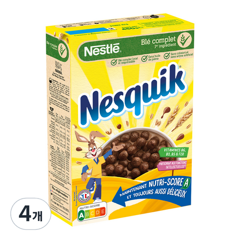 네슬레 네스퀵 초코볼 시리얼, 450g, 4개