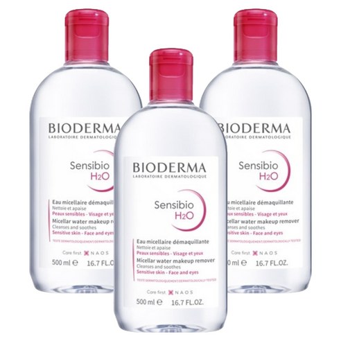 바이오더마 센시비오 H2O 클렌징워터, 500ml, 3개
