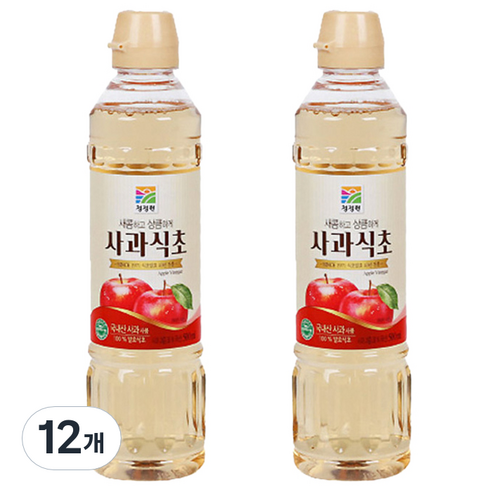 청정원 사과식초, 500ml, 12개