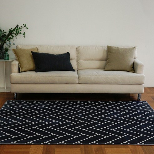 인룸 소프트 헤링본 극세사 러그 카페트