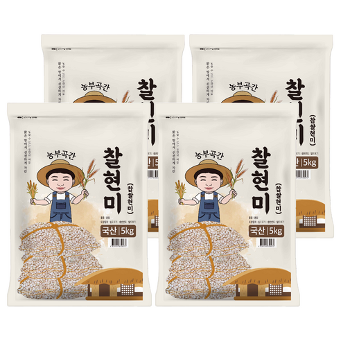 농부곡간 국산 찰현미, 5kg, 4개