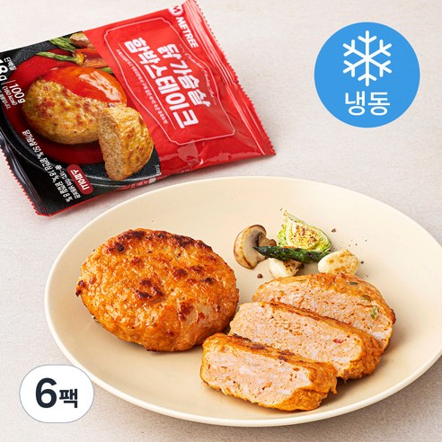미트리 닭가슴살 함박스테이크 스파이시 (냉동), 100g, 6팩