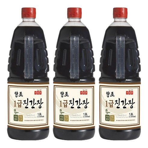 신앙촌 양조 1급 진간장, 1.8L, 3개