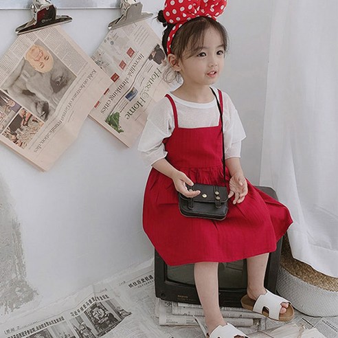 꼰띠키즈 여아용 코지 민소매 원피스